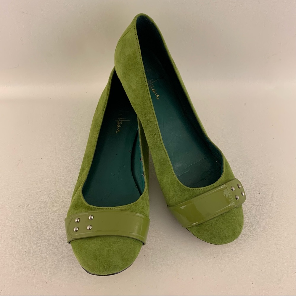 Cole Haan Green Suede Ballet Flats
